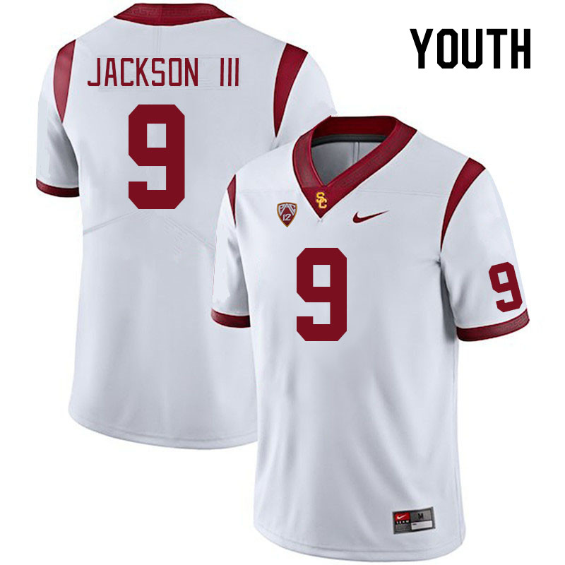 Youth #9 Michael Jackson III USC Trojans College Football Jerseys Stitched Sale-White - Click Image to Close